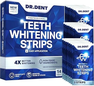 Tiras profissionais de branqueamento dentário 7 tratamentos - Seguro para esmalte - Branqueamento dentário não sensível