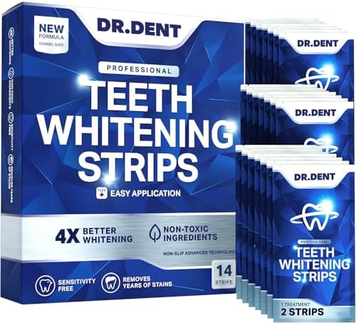 Tiras blanqueadoras de dientes profesionales, 7 tratamientos, seguras para el esmalte, blanqueamiento dental no sensible, blanqueamiento sin ningún daño, paquete de 14 tiras + abridor de boca