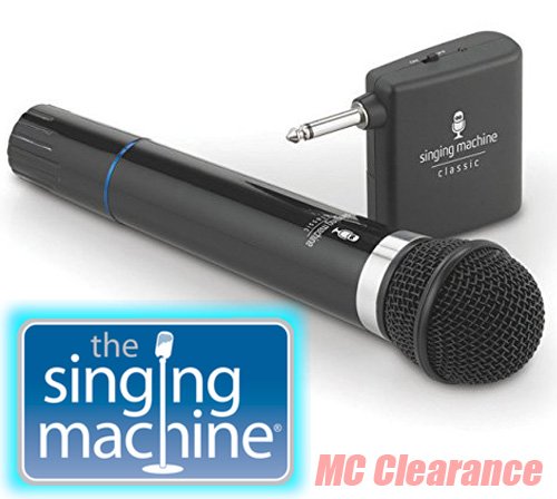 Microphone Wireless Singing Machine SMM-107 Uni-Directional Dynamic - Black (Certified Refurbished)