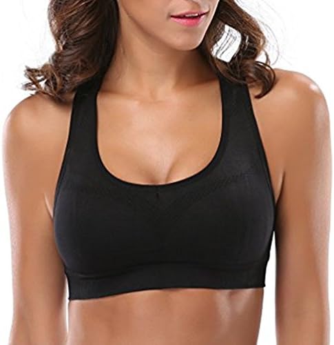 Star Han Women Sports Bras - High Impact Workout Gym Activewear Bra (2 Pieces) (Large, Black)