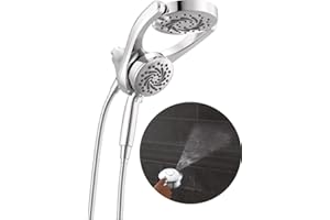 Delta 5-Setting HydroRain 2-in-1 Dual Shower Head with ProClean Spray, Chrome High Pressure Shower Head with Handheld Spray, 1.75 GPM Flow Rate, Chrome 75419