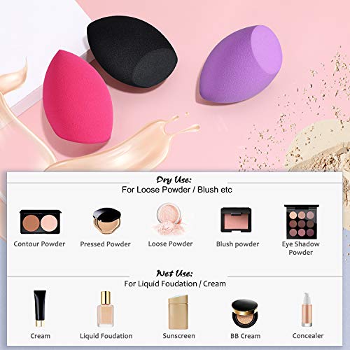 Makeup Sponges, Larbois 3-Pack Blender Beauty Foundation Blending Sponge, Professional Beauty Makeup Set for Dry & Wet… - Image 3
