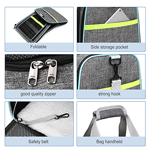 CATISM Cat Carrier,Airline Approved Pet Carriers,Collapsible 15 Lbs - Bearing Dog Carriers, 3 Openable mesh Windows and Escape-Proof Buckle for Pet\'s Journey Safe and Comfortable