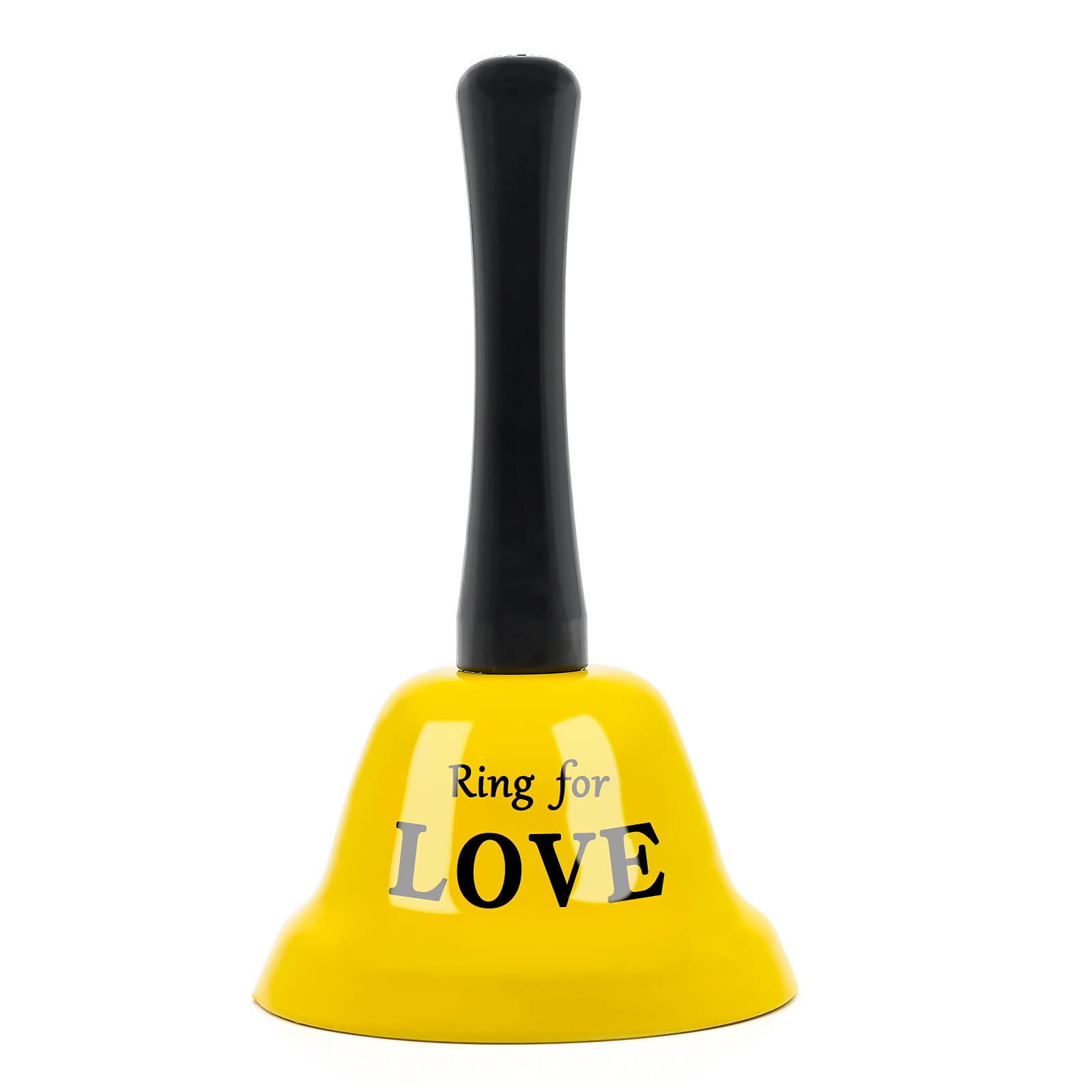 Hand Bell - Metal Tea Bell Gold for Attention, School, Christmas Jingle, Last Order, Hotel Service, Meditation Prayer, Pet Feeding and Home Decoration (Yellow)