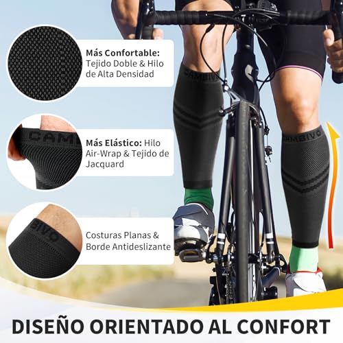 CAMBIVO Compression Socks Women Men x2, Calf Compression Socks, Compression Socks, Varicose Veins without Foot, for Sports, Running, Cycling, Circulation Tired Legs