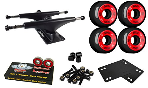 Owlsome 5.25 Matte Black Aluminum Skateboard Trucks Bones 52