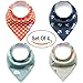 Snap Buttons Cotton Baby Bandana Drool Bibs Saliva Towel for Set of 4 Baby Feeding
