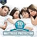 Ruili King Quilted Fitted Mattress Pad, 100% Waterproof Mattress Cover Stretches up to 16 Inches Deep Pocket Hollow Cotton Alternative Filling - Mattress Protector Vinyl Free