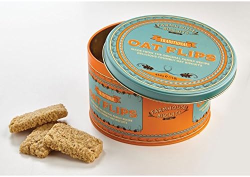 English Oat Flips Biscuits In A Retro Tin