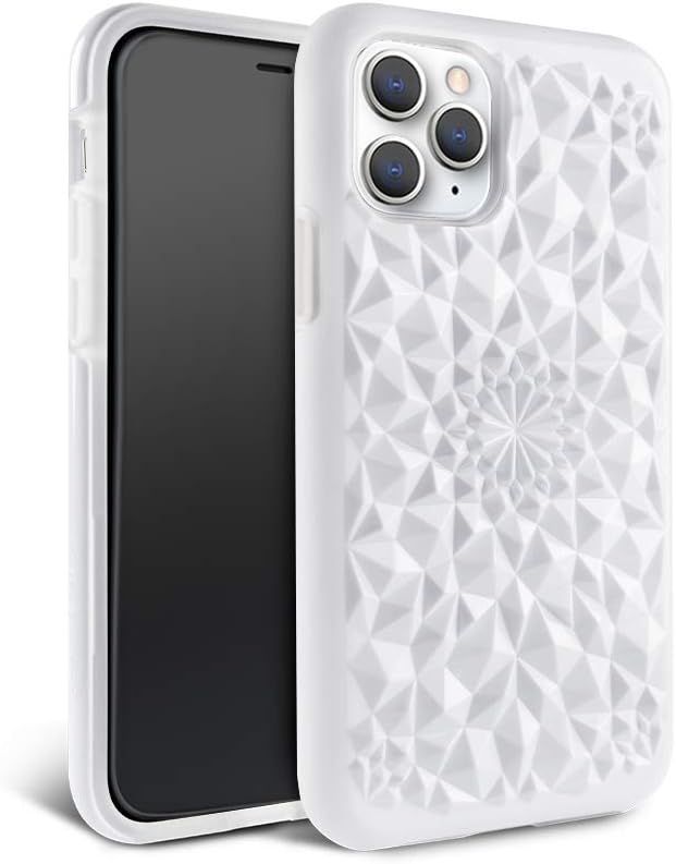 FELONY CASE iPhone 11 Pro Max Pro Case Kaleidoscope CASE - 3D Geometric 360° Shock Absorbing Protective iPhone 11 Pro Max Pro Case Protects Screen & Body - 9 Unique Colors (Gloss White)