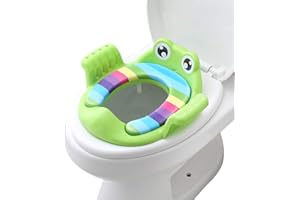 AQUR2020 Children's Toilet Children Auxiliary Toilet Seat Baby Potty Trainer Non Slip Toilet Training Seat Travel Potty Seat for Boys and Girls (green)