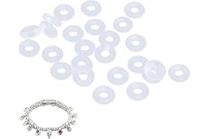 RUNHIKE Stopper Charms Compatible with Pandora,Silicone Rubber Bracelet Stopper Compatible with Stopper,25PCS Stopper Beads Compatible with Pandora Bracelets