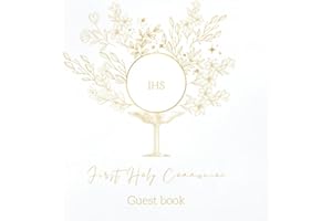 First Holy Communion Guest Book: A Beautiful Memory Book / Keepsake For Ceremony With Optional Polaroid Photo Pages. Space fo