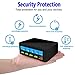 Multi USB Charger,50W 5 Port USB Fast Charger with QC 3.0 Quick Charge LCD Smart Charging Station Hub for Smartphone,Power Bank and Multiple Devices (Black)