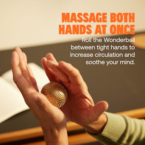 ShaktiMat Wonderball Acupressure Massage Ball, Cast in Brass with Natural Cork Rolling Mat & Stand included, Activate Trigger Points like Acupuncture to relieve Tension and Stress and help Relax