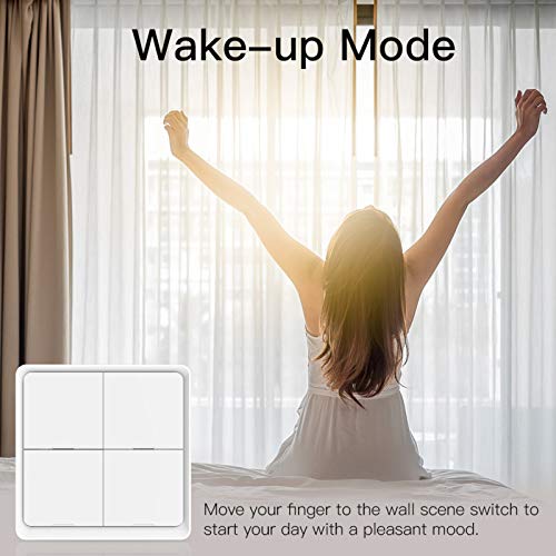 Tuya ZigBee Smart Switch 4 Gang Wireless 12 Szene Wand Lichtschalter Panel Kompatibel mit Alexa und Google Home Stick berall No Neutral erforderlich Hub Erforderlich