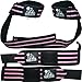 Wrist Wraps + Lifting Straps Bundle (2 Pairs) for Weightlifting, Cross Training, Workout, Gym, Powerlifting, Bodybuilding -Support for Women & Men, No Injury during Weight Lifting-Pink