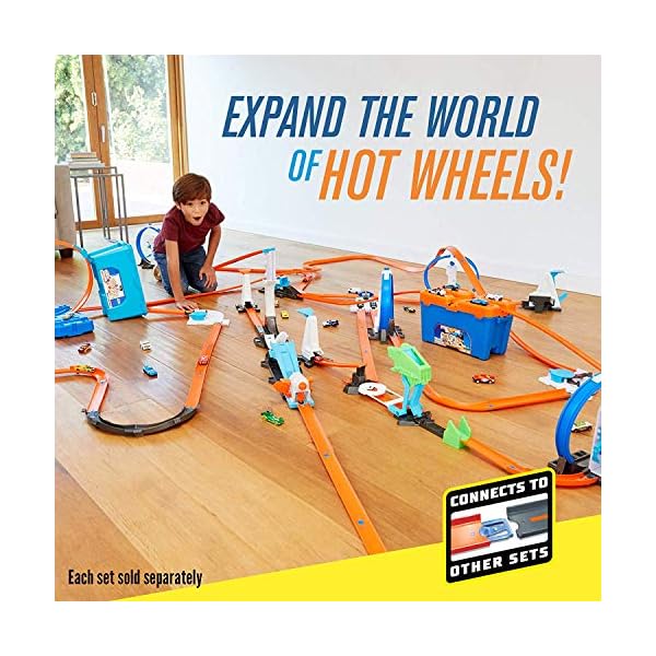 Hot Wheels Track Builder Multi Loop Box Ultimate Storage 1 Feet of Track, Connectors, Launcher, Diecast Car, Portable…