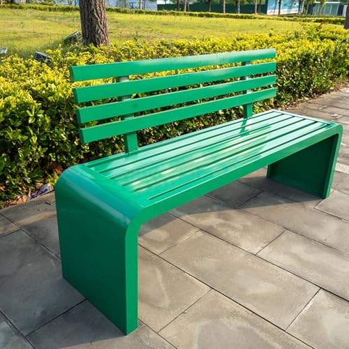 GSATREY Patio Seating for Front Porch Park, Garden Products, Bench for Patio Metal Bench Park Bench, Weatherproof Outdoor Bench, for Backyard, Deck, Lawn, Outside Pool(Green,100 * 40cm/39.4 * 15.7in)
