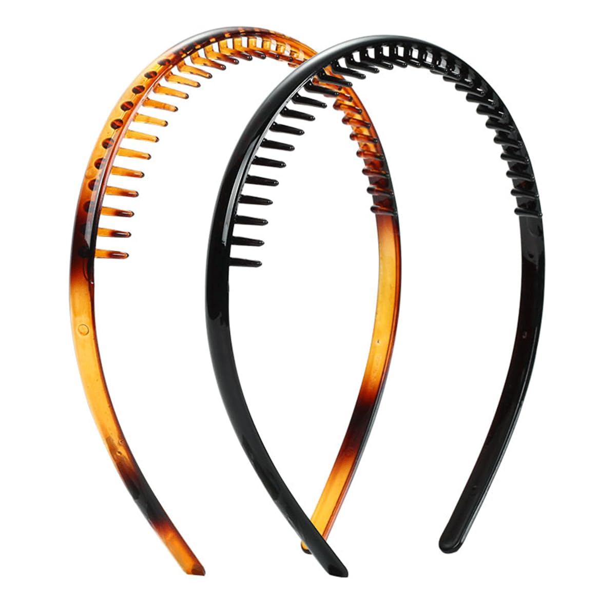 scicent Hair Bands 2 Pieces Hairband Teeth Comb Shark Tooth Headband Plastic Alice Bands Sports with Teeth Grip Head Band 19509 — image 1