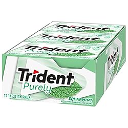 Trident Purely Spearmint Sugar-Free Chewing Gum, 12