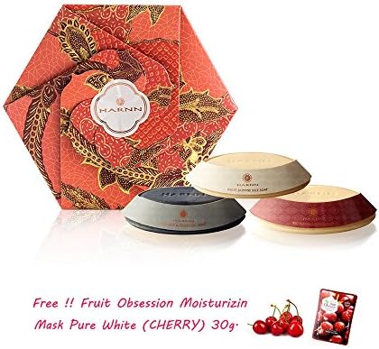 HARNN ORIENTAL RICE SOAPS SET BLACK RICE WHITE RICE RED RICE[Get Free Tomato Facial Mask &amp; Ceramine UV Line Ginkgo Plus Whitening Cream 8.50ml]