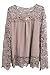 Cutiefox Womens Chiffon Lace Crochet Shirts Blouse Tops 17 Colors