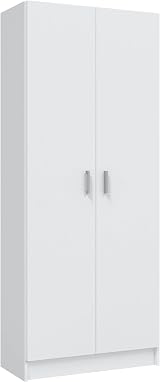 Vita 2 Door Broom Cupboard Kitchen Utility Room Modular Cleaning Cabinet White view 6