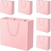 MelonArt 20PCS Large Gift Bags with Handles 12.5"x4.5"x11", Pink Thank You Paper Gift Wrap Bag Boutique Shopping Bags Bulk for Wedding Bridal Shower Birthday Party