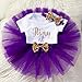 NNJXD Girl Newborn It's My 1st Birthday 3 Pcs Outfits Romper+Skirt+Headband Size (1) 1 Years Purple