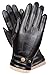 WARMEN Mens Touchscreen Texting Winter PU Faux Leather Gloves Driving Long Fleece Lining Black - Wool/Cashmere Blend Cuff (9, Black (Touchscreen))