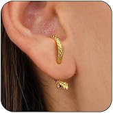 Gothic Snake Earrings for Women Gold Snake Earrings Punk Personality Snake Stud Earrings Vintage Snake Earrings Halloween Earrings Animal Perforated Snake Earrings Jewelry