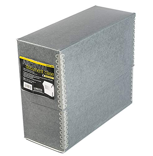Lineco Blue/Gray Archival Document Storage Case, 5" Wide. Fits Letter-Sized Prints, Photos. Acid-Free, Lignin-Free. Metal Edge Reinforcement. Protects from Dust, Light. Prolongs Picture Longevity. - Thumbnail 5