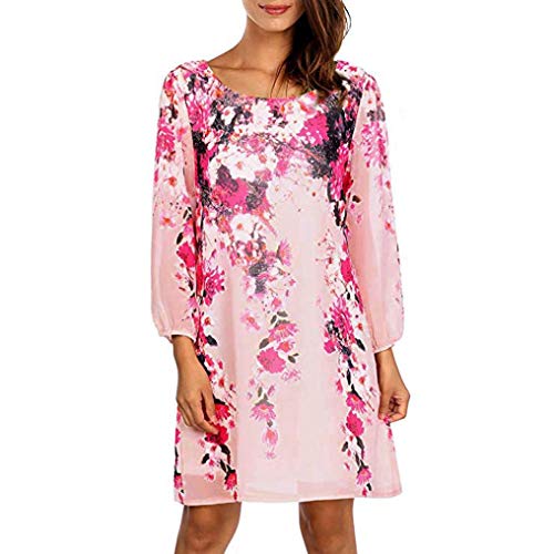 Women Dress,Dainzuy Ladies Long Sleeve Floral Printing Mini Beach Dress
