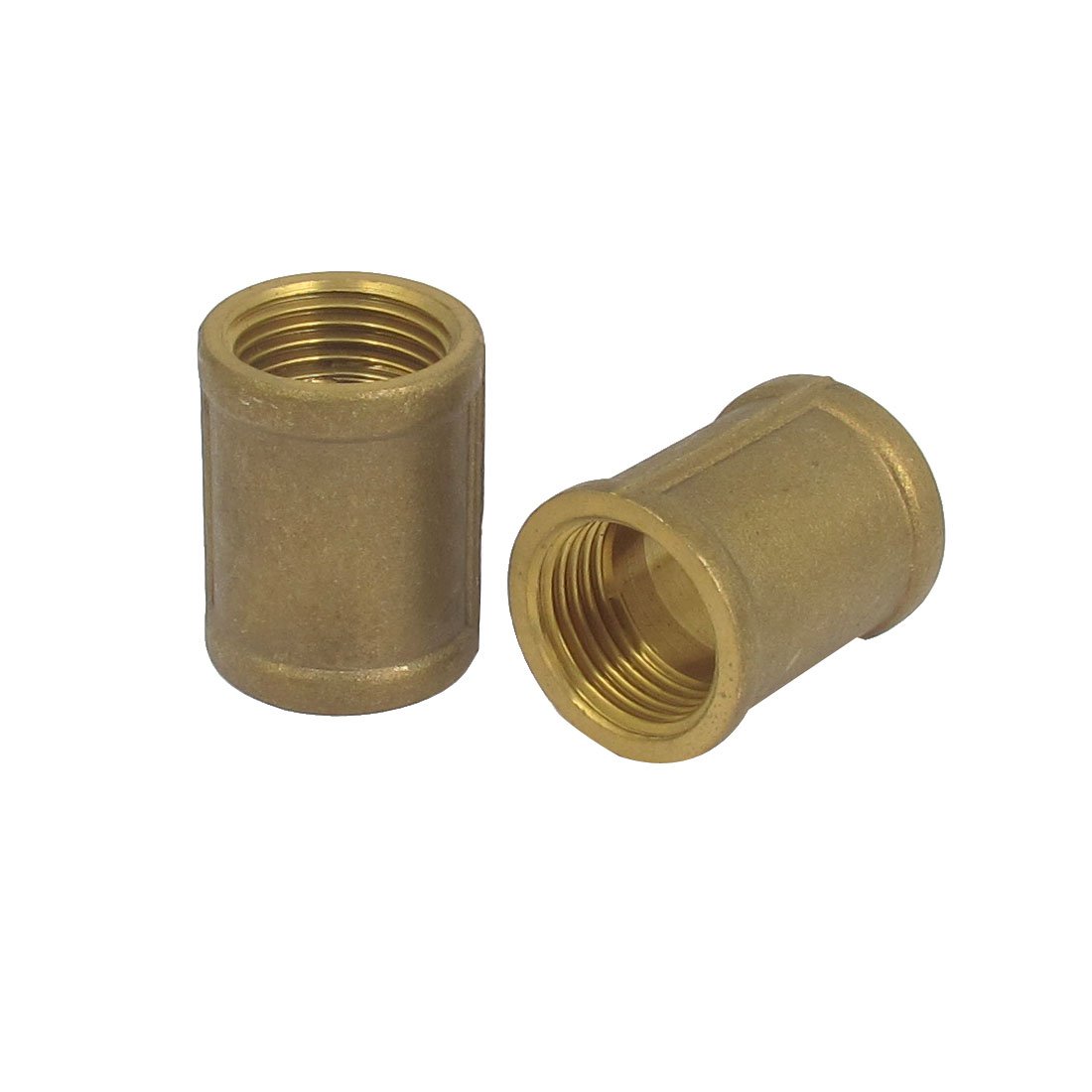 Sourcingmap 1/2BSP Female Thread Brass Water Pipe Coupling Fitting Connector 2pcs