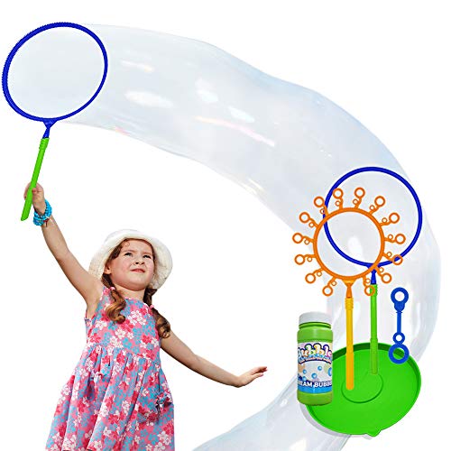 Giant Bubble Wand Set: Big Bubble Maker Toy for Kids and Adults, Fun Outdoor and Indoor Activity for Girls, Boys, Toddlers and Children to Enjoy with Tray and 1 Mini Wand - Thumbnail 7