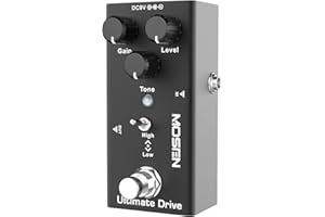 MOSEN MUSIC MOSEN Electric Guitar Effect pedal, Ultimate Drive for Pedal Boards Electric Guitar, True Bypass, 3-control knobs, Gain, Level, Tone, 9V DC (Ultimate Drive)