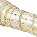 Alonsoo Wired Christmas Ribbon，Sparkling Fabric Crafts Gift Wrapping Ribbons Assorted Organza Swirl Sheer DIY Floral Christmas Design Decorations 36 Yards (6 Roll x 6 yd) by 2.5 inch, Red/Gold…