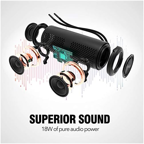 DAYKIT Waterproof Portable Bluetooth Speaker with Crystal Clear Stereo Sound, Rich Bass, 66 ft Wireless Range, Built-in Mic, IPX6, for Home, Shower, Travel, Outdoor Speaker -Black - Image 3