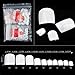 DZT1968® 500 Pcs 10 sizes long lasting Fake Artificial Nails Sticker Natural Acrylic False Toe Nails Tips (White)