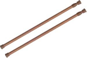 KXLife 2 Pack Spring Tension Curtain Rod for Window 16 to 28 Inch, Expandable Adjustable Small Curtain Tension Rods No Drill for Kitchen, RV, Cupboard, Refrigerator(Oak)