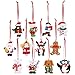 Sea Team Assorted Clay Figurine Ornaments Cute Traditional Snowman, Santa Clause, Reindeer, Penguin Doll Hanging Charms Christmas Tree Ornament Holiday Decorations, Set of 12