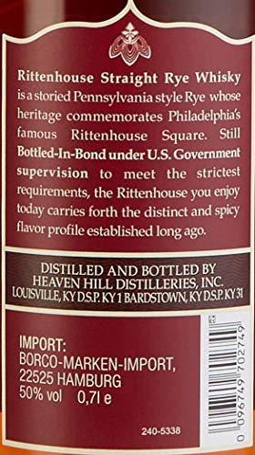 Rittenhouse Straight Rye Whisky 100 Proof Bottled-in-Bond (1 x 0,7 l) – Bild 4