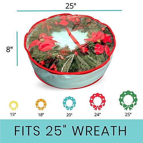 Seasonal Wreath Storage Container Water Resistant Holder with Clear