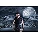 Allenjoy 7x5ft Halloween Backdrop Highway Smoke Dark Clouds Stars Moon Werewolf Zombie Moonlight Rock Horror Night Photography Background Decoration Photo Studio Props