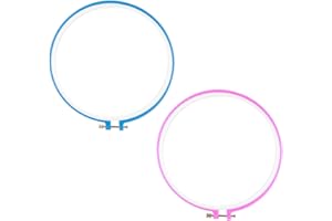 Sewroro 2 Pcs 24Cm Round Plastic Embroidery Hoop Set with Base, Cross Stitch Frame for Random Color