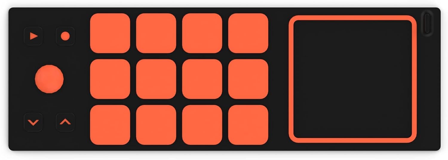 J-Play Drum Pad Accessory Fire I MIDI controller.12 drum pads and effect zone. Dedicated Musical App Included - Plug & Play Music instrument