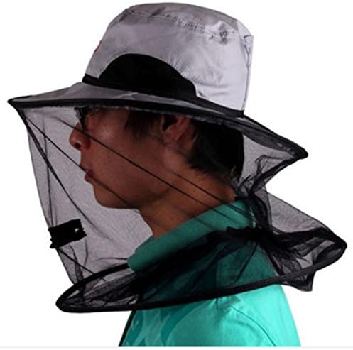 Youtei side 37cmx 27cm(14.56in.ร10.62in.) in height with eating and drinking possible mosquito net hat protecting against insects net fastener (gray)