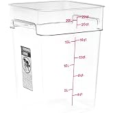 Cambro Food Storage Container - Classic Series Square - 22 QT (Quart) - Commercial Grade for Food Prep (Clear)