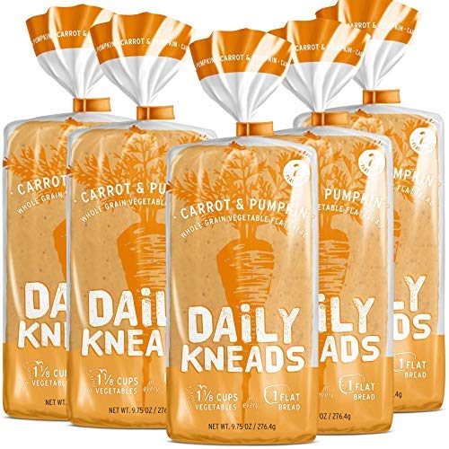 Daily Kneads Whole Grain Veggie Flatbread (Carrot & Pumpkin, 5-Pack)